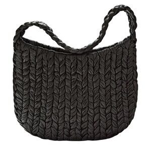 Massimo Dutti Brown Braided Leather Bag 🖤